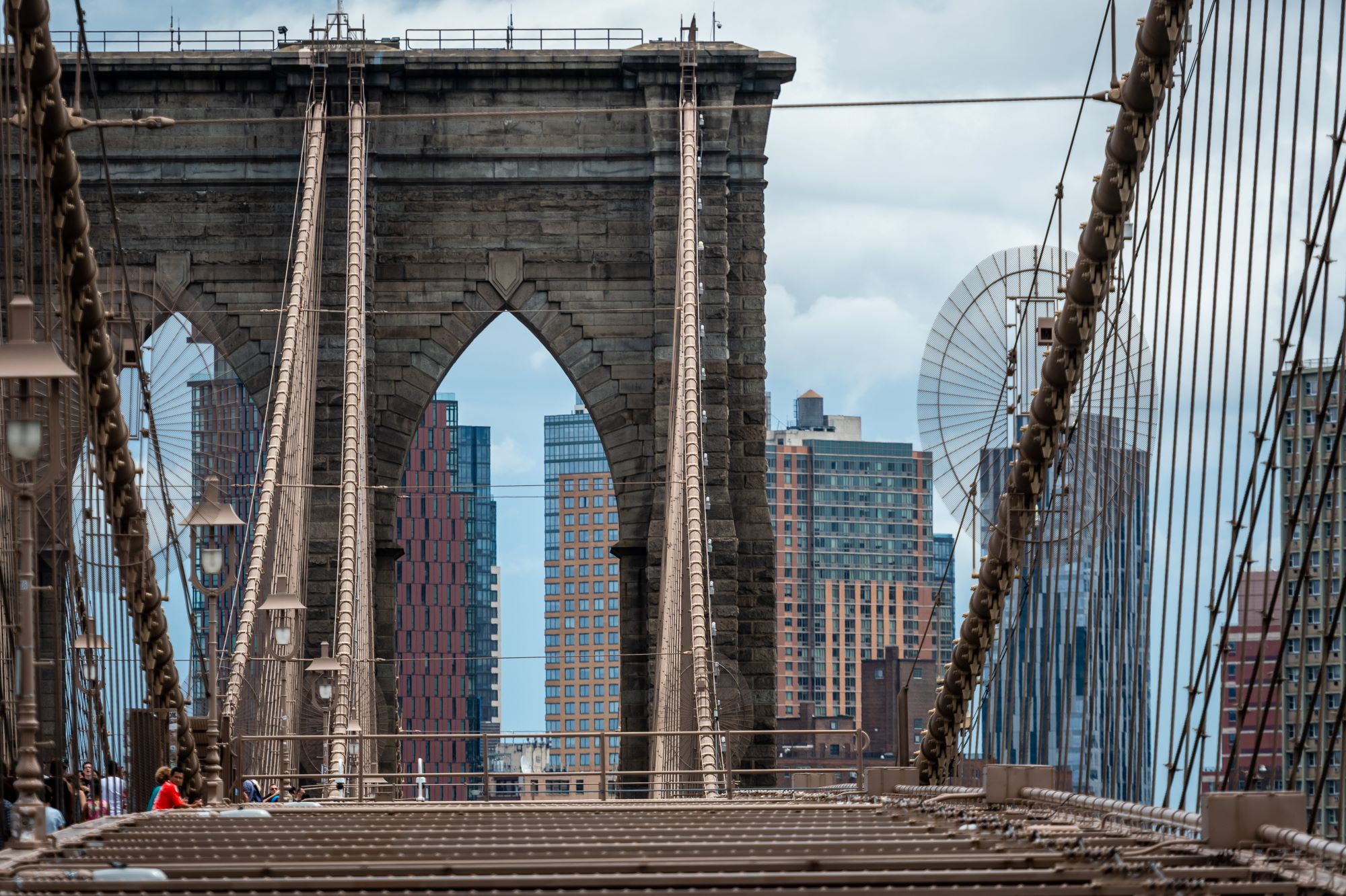 closeup of the brooklyn bridge