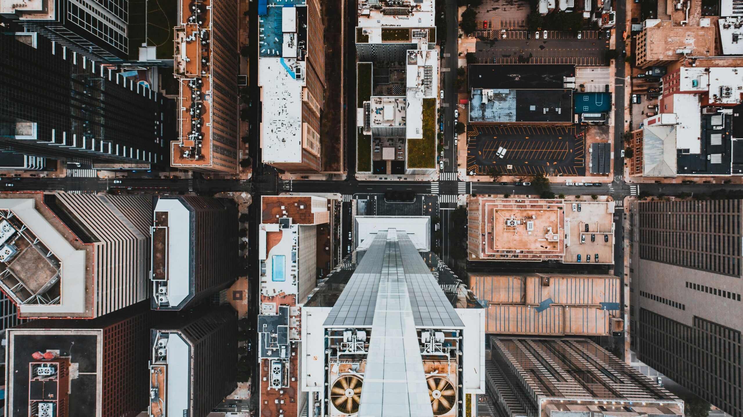 an aerial perpendicular view of the city of Philadelphia