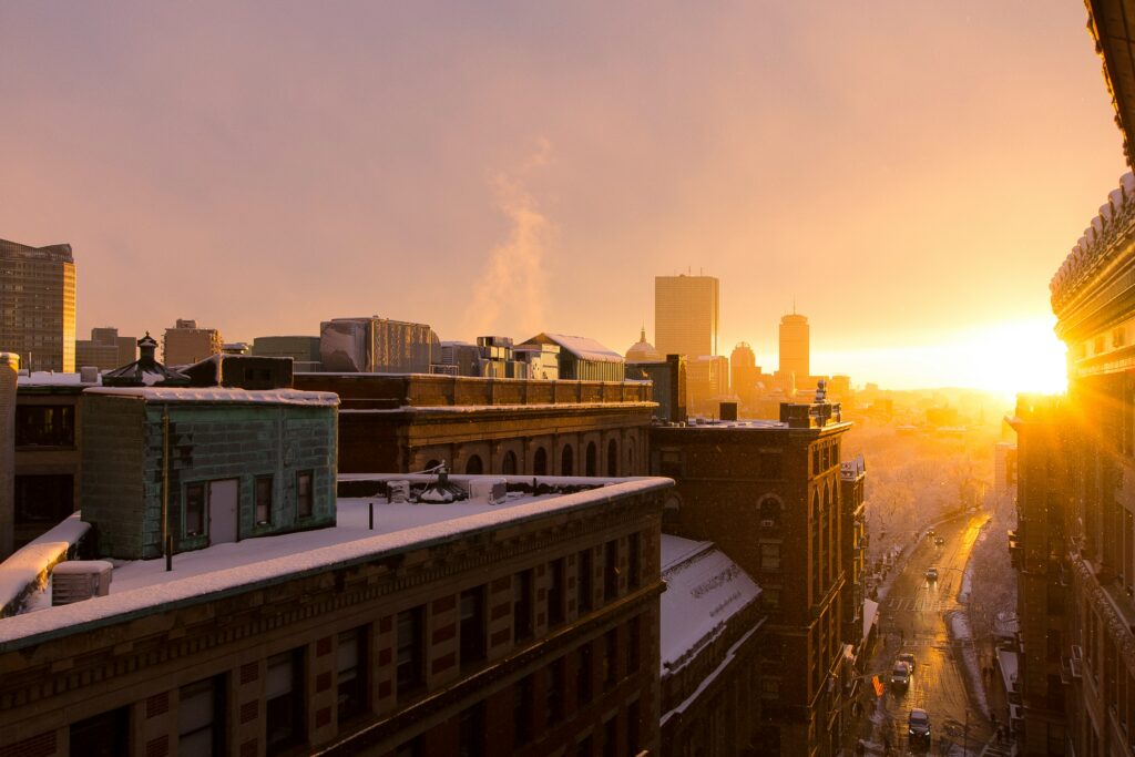 boston during sunset